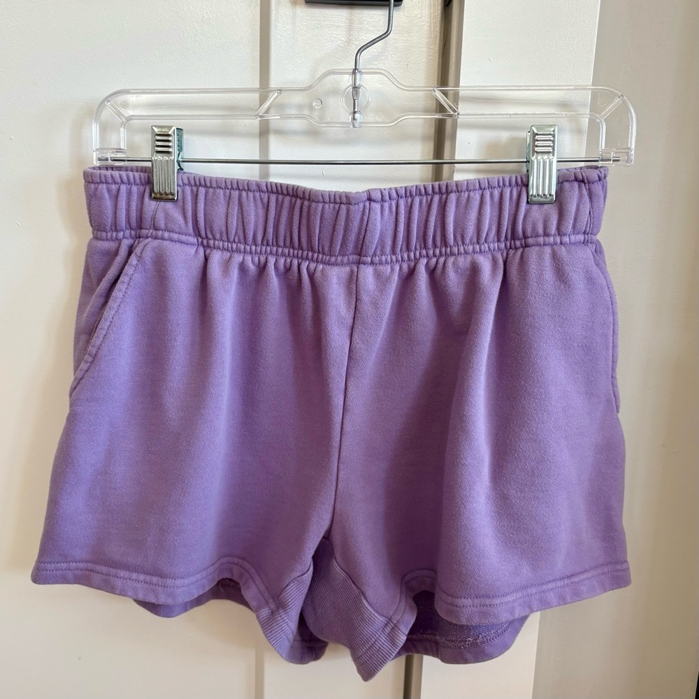 Basin + Range Women’s French Terry Sweat Shorts in lavender (100% cotton)